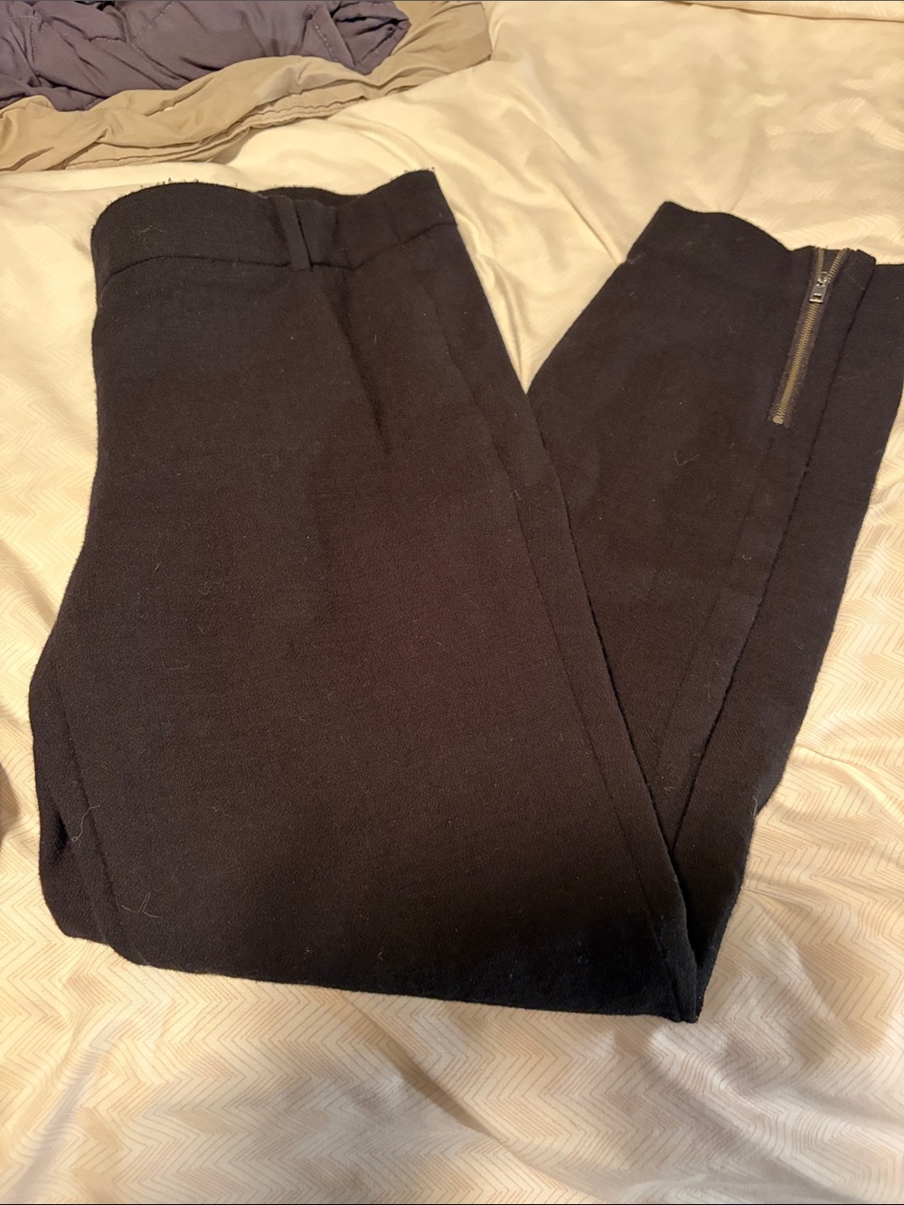J Crew Collection Textured Black Wool Blend Dress Pants - Tailored Fit - 2